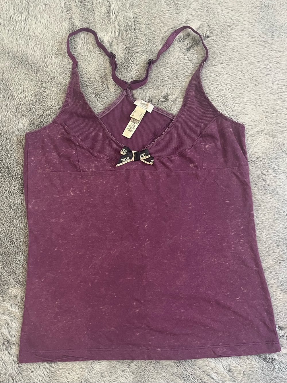 Diesel Plum Lace-Trim Camisole Tank
